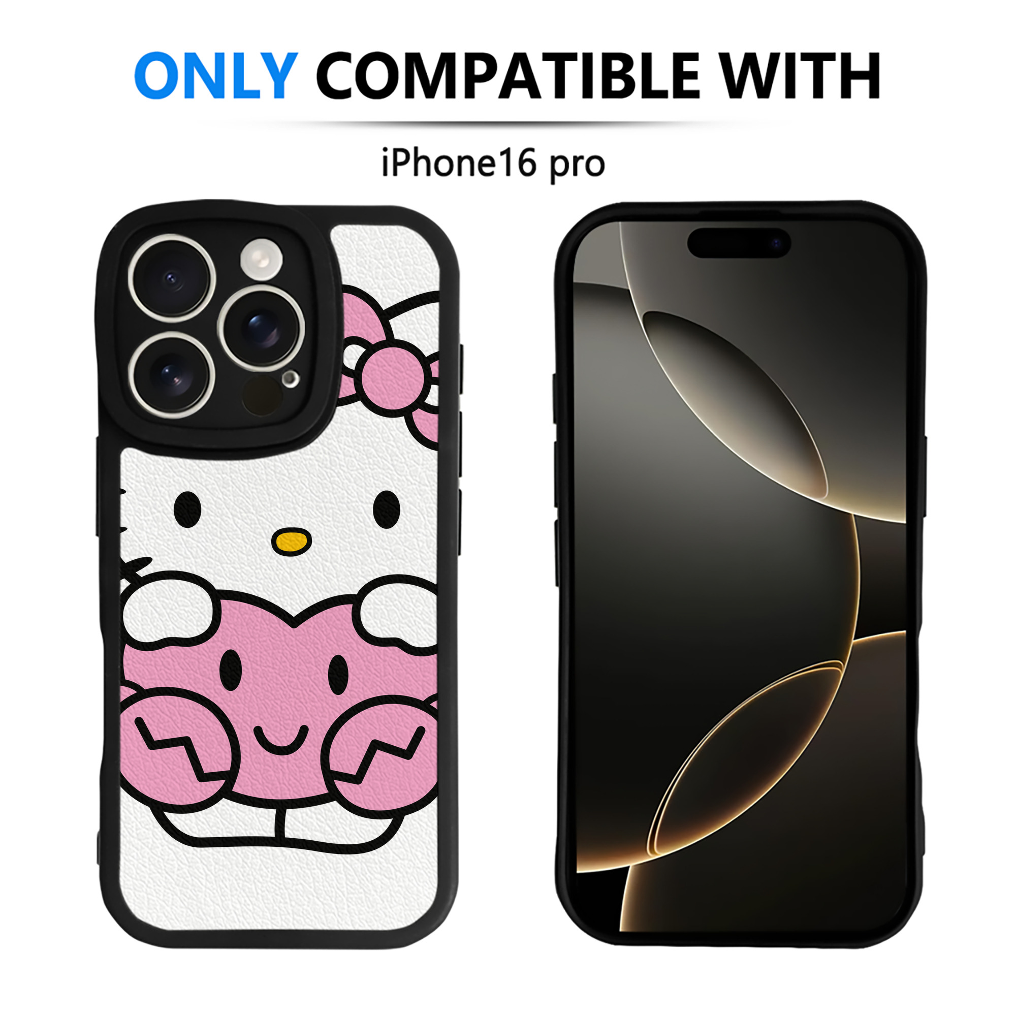 （画像用） Hello Kitty ハローキティ 【iPhone 16シリーズ対応】シリコンスマホケース（レザー調） 材質：シリコン